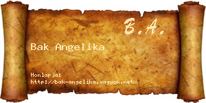 Bak Angelika névjegykártya